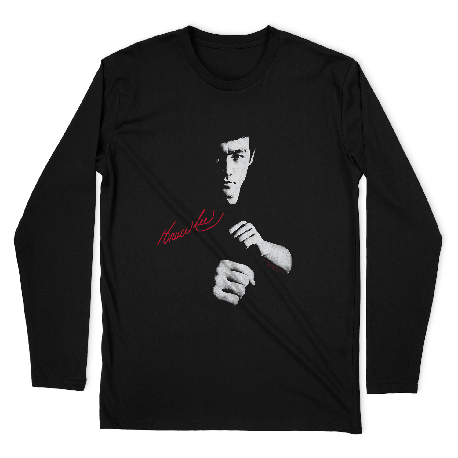 BRUCE LEE THE DRAGON AWAITS LONG SLEEVE T-SHIRT