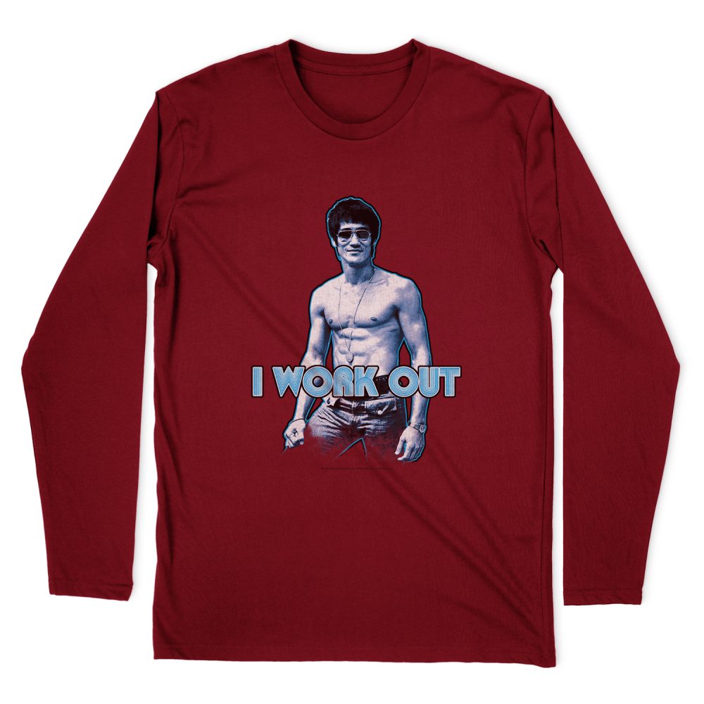 BRUCE LEE LEE WORKS OUT LONG SLEEVE T-SHIRT