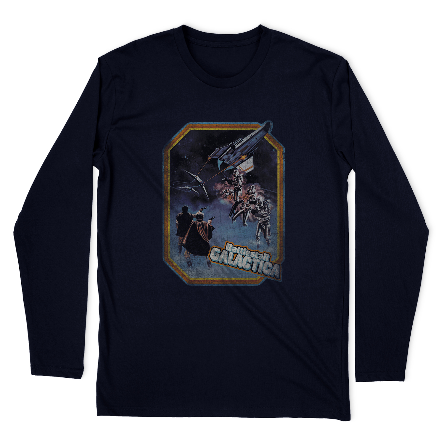 BATTLESTAR GALACTICA POSTER IRON ON LONG SLEEVE T-SHIRT