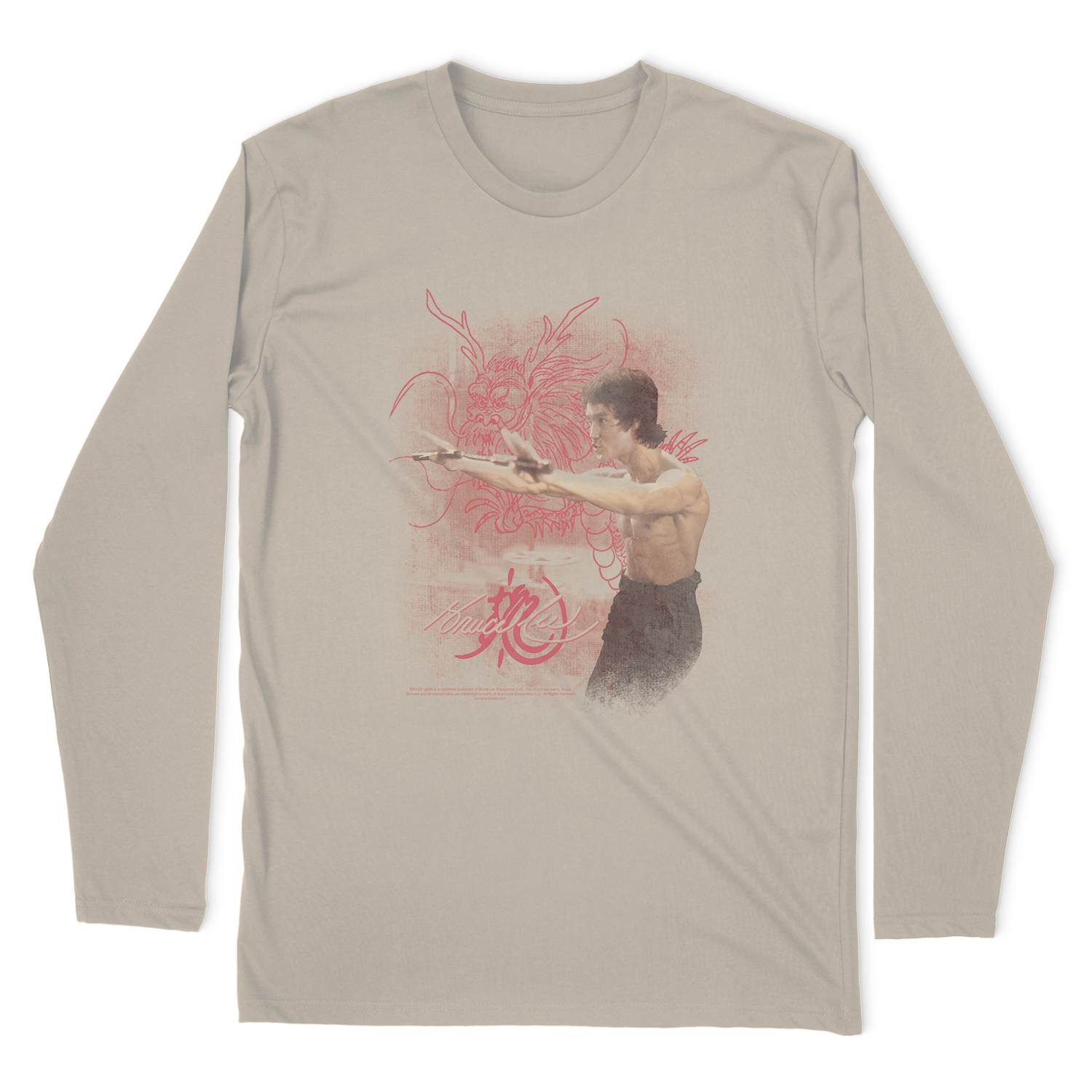 BRUCE LEE POWER OF THE DRAGON LONG SLEEVE T-SHIRT
