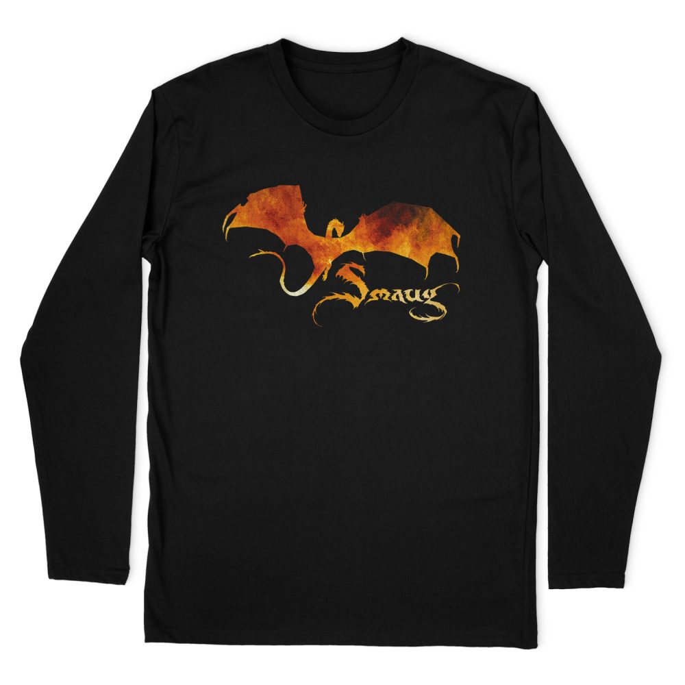 THE HOBBIT SMAUG ON FIRE LONG SLEEVE T-SHIRT