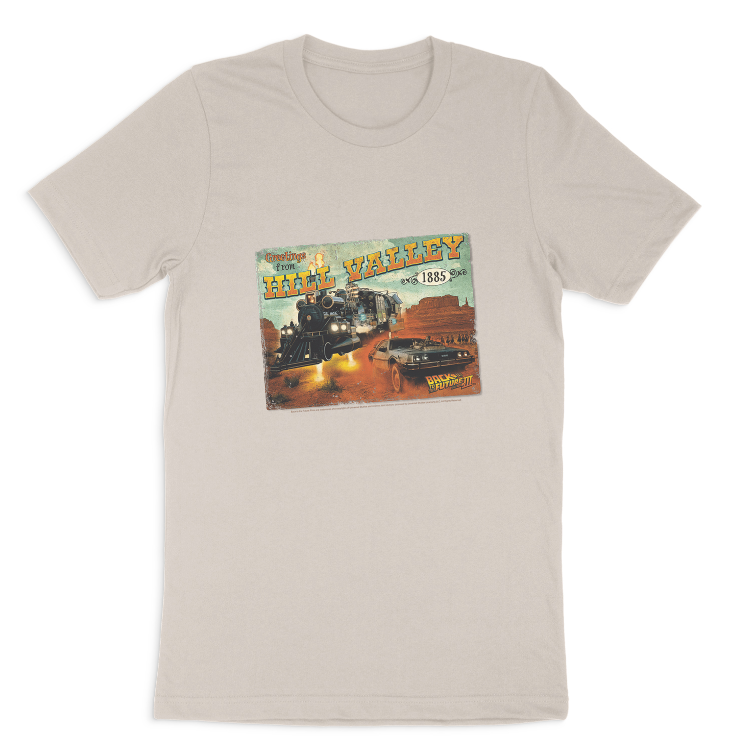 BACK TO THE FUTURE III HILL VALLEY POSTCARD SHORT SLEEVE T-SHIRT