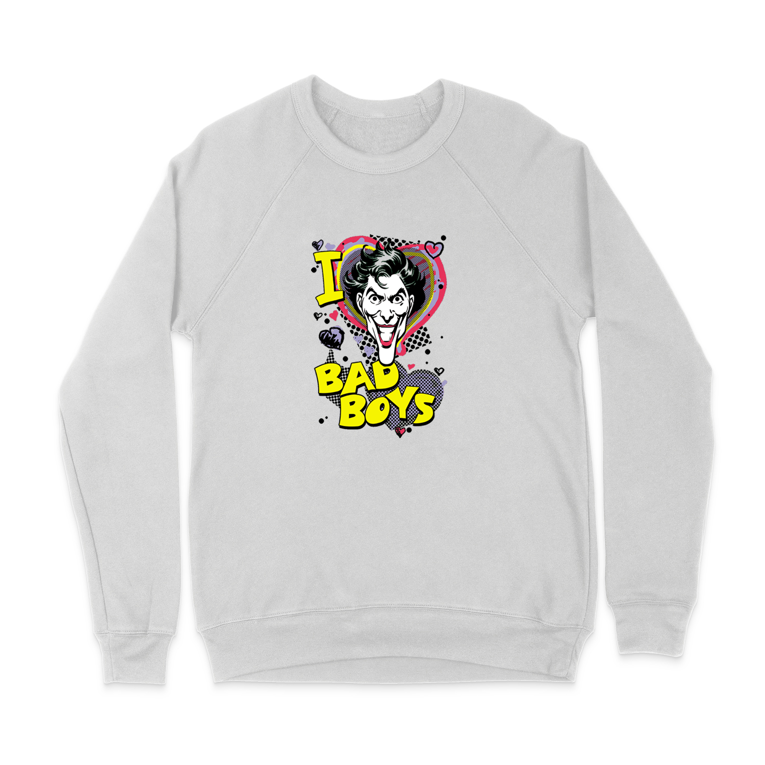 DC COMICS I HEART BAD BOYS 2 SWEATSHIRT