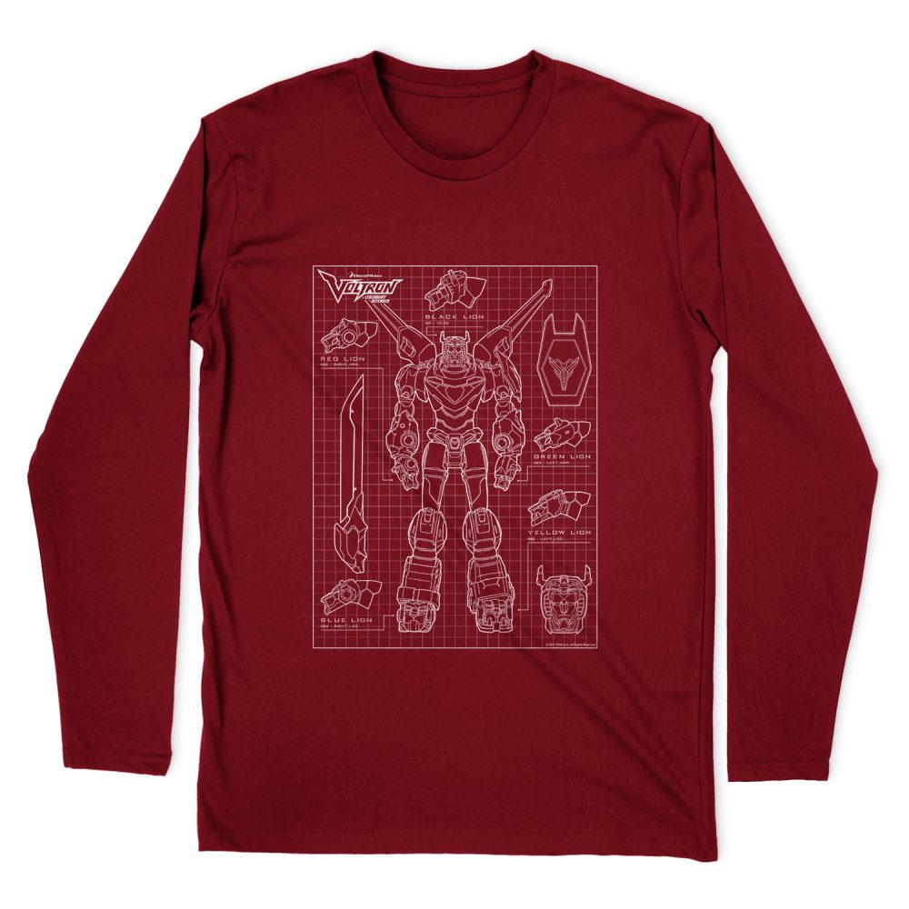 VOLTRON VOLTRON SCHEMATIC LONG SLEEVE T-SHIRT