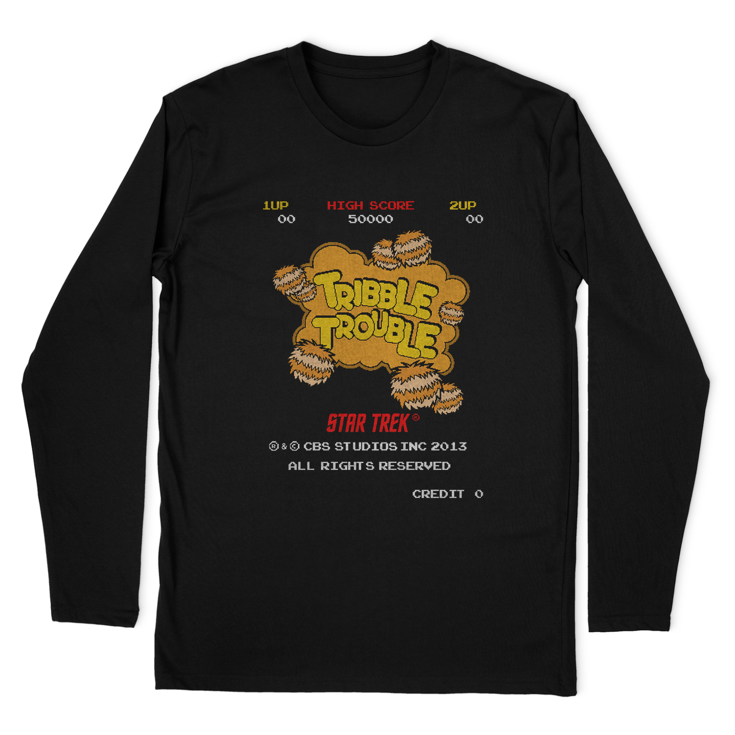 STAR TREK TRIBBLE TROUBLE LONG SLEEVE T-SHIRT