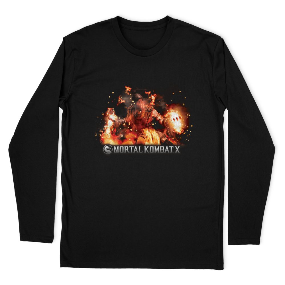 MORTAL KOMBAT SCORPIO FLAMES LONG SLEEVE T-SHIRT