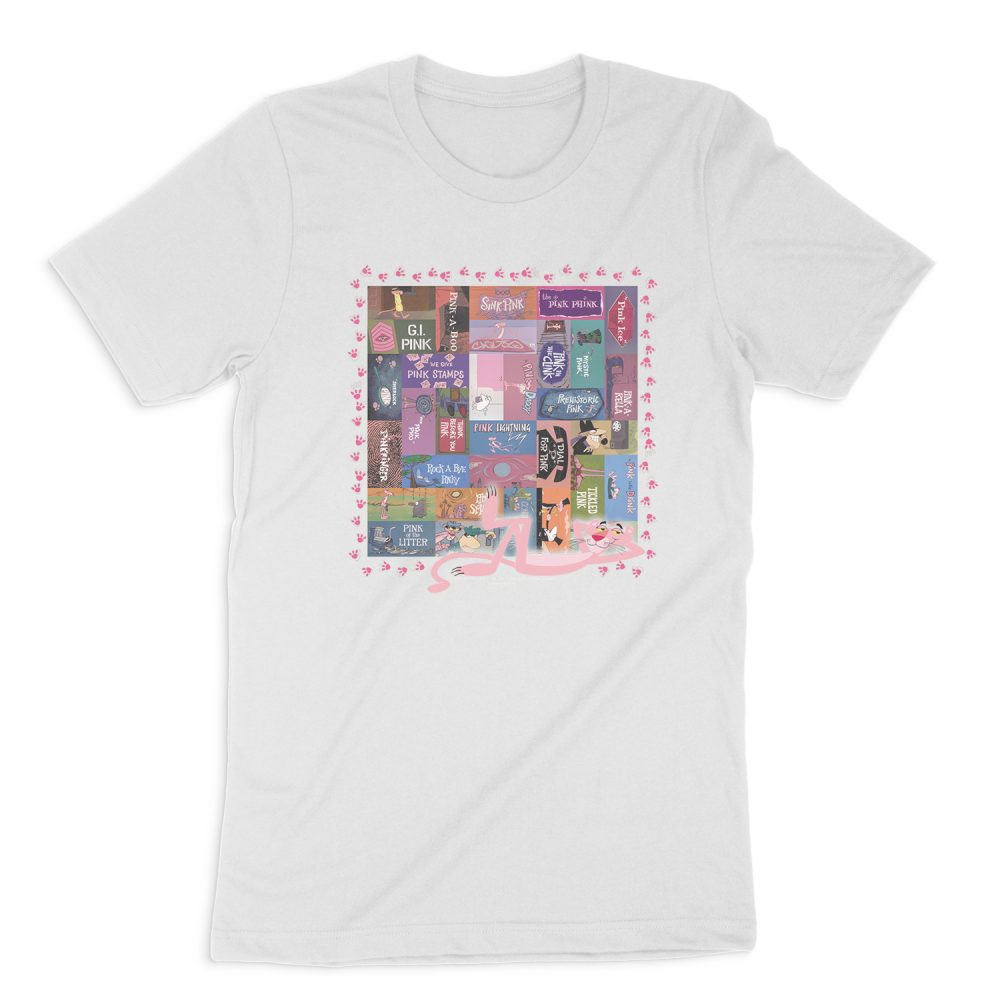PINK PANTHER VINTAGE TITLES SHORT SLEEVE T-SHIRT