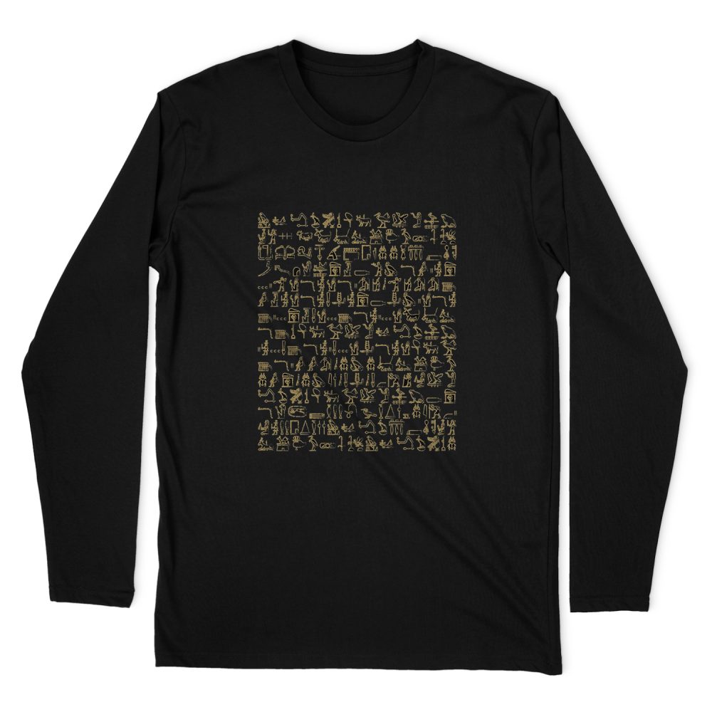 ANCIENT EGYPTIAN HIEROGLYPHS SEAMLESS LONG SLEEVE T-SHIRT