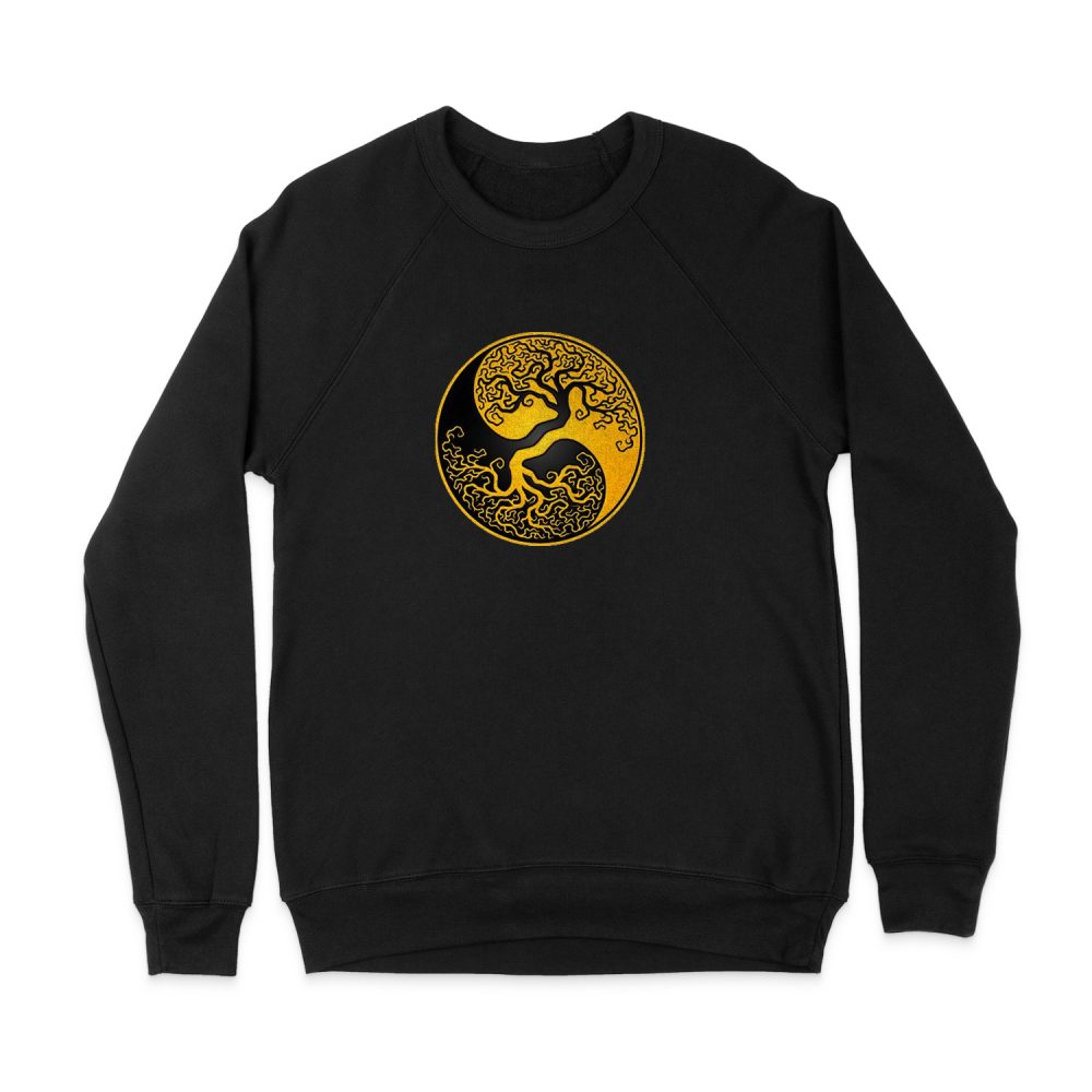 YELLOW AND BLACK TREE OF LIFE YING YONG SWEATSHIRT